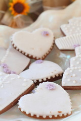 heart shaped cookies on a plate