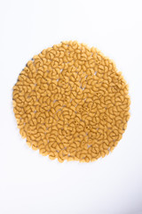 still life many yellow pasta closeup macro