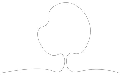 Tree one line drawing, vector illustration