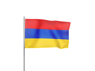 Armenia flag waving white background 3D illustration