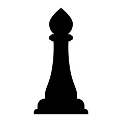 silhouetted chess piece bishop-vector drawing. Collection modern trend concept design style illustration symbol.