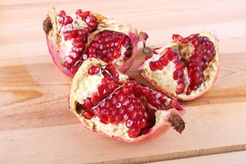 Pomegranate on table