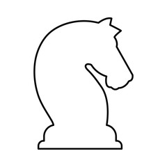 Black Chess Knight Horse Stallion silhouette logo design