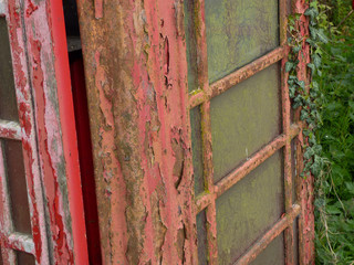 disused british telephone box