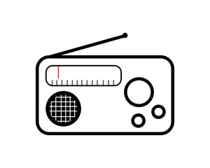 Old Retro Media Music and Radio Player. Vector Illustration. Flat Icon Design.