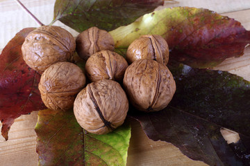 Walnuts on table