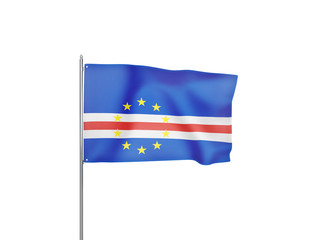 Fototapeta premium Cabo Verde flag waving white background 3D illustration