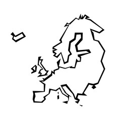 Europe simple map vector