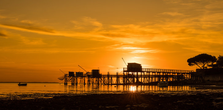 coucher de soleil carrelets plage fouras