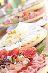 collage of food in restaurant buffet