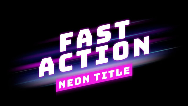 Fast Action Neon Title Overlay