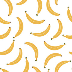 Seamless pattern with bright summer banana tropical print. Bright flat vector illustration. can be used for print, textile, background