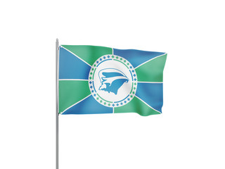 Martinique flag waving white background 3D illustration