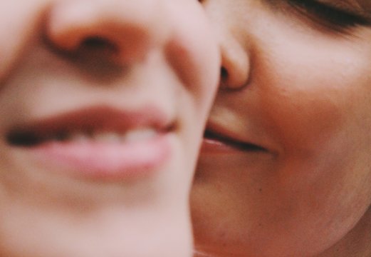 Close up of smiling young couple