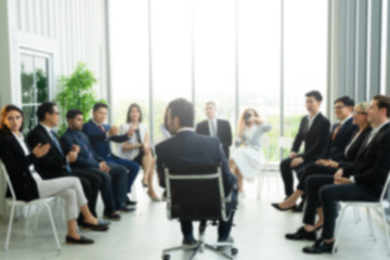 Fototapeta na wymiar Blurred image of people at business training.