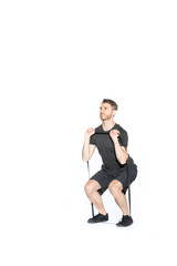 Band Resisted Front Squat Gym Exercise Image 2