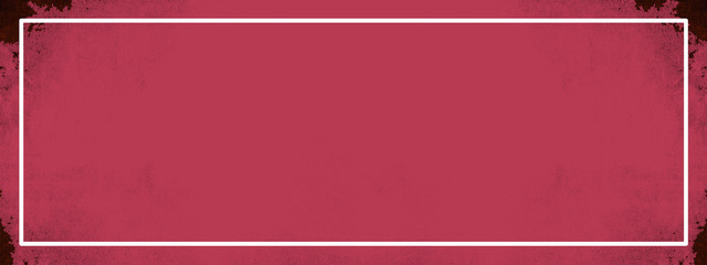White rectangle frame isolated on berry red rustic grunge abstract stone concrete paper texture background panorama banner long, with space for text 