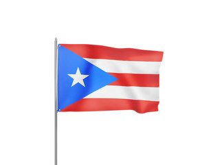 Naklejka premium Puerto Rico flag waving white background 3D illustration