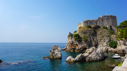 Fototapeta na wymiar Fort Lovrienac in the city of Dubrovnik. They shot several TV series 