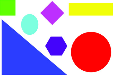 background with multi-colored geometric shapes for the education and development of children