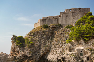 Powerful Fort Lovrienac in the city of Dubrovnik. Built in just three months on an impregnable rock