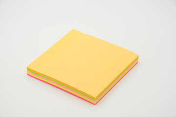 Multicolor notepad on white background.