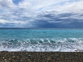 Storm clouds over sea nature scenery