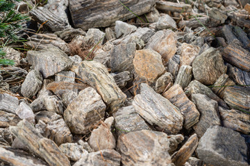 crushed rocks in the garden