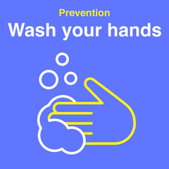 Wash your hands. Poster, infographic. Coronavirus (COVID-19) prevention.