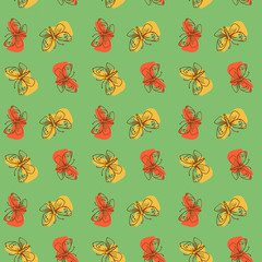 Vector seamless pattern with butterflies