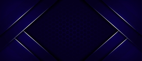 Elegant dark blue background with overlap layer