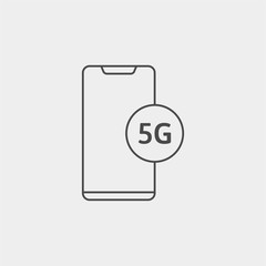 5G mobile internet vector icon sign symbol