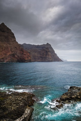 Fototapeta na wymiar Cliffs and ocean view in Santo Antao island, Cape Verde