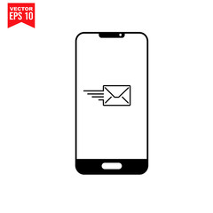 mobile phone with message email icon Icon symbol Flat vector illustration for graphic and web design.