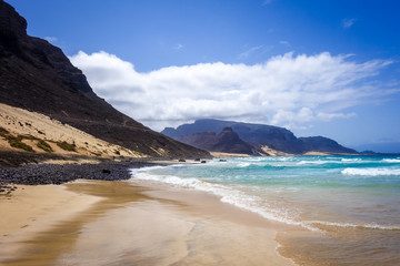 Fototapeta na wymiar Baia das Gatas beach on Sao Vicente Island, Cape Verde