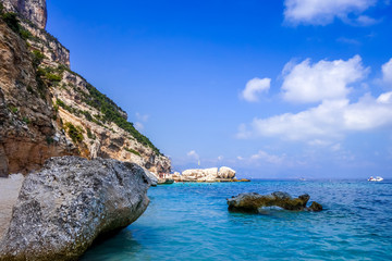 Cala Mariolu beach in Orosei Golf, Sardinia, Italy