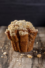 homemade cupcakes on wooden table
