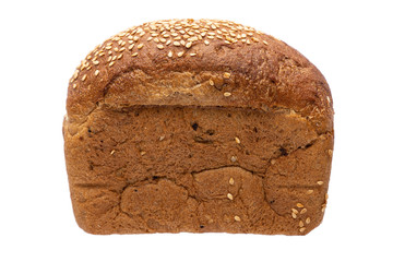 Fresh bread isolated on white background.  Bread viewed from above