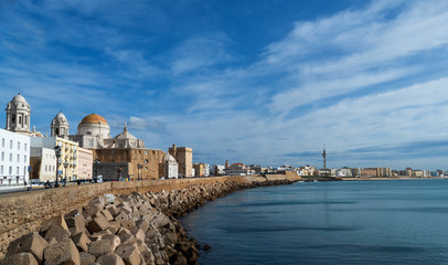 Panoramic view of the skyline of Cadiz, Spain