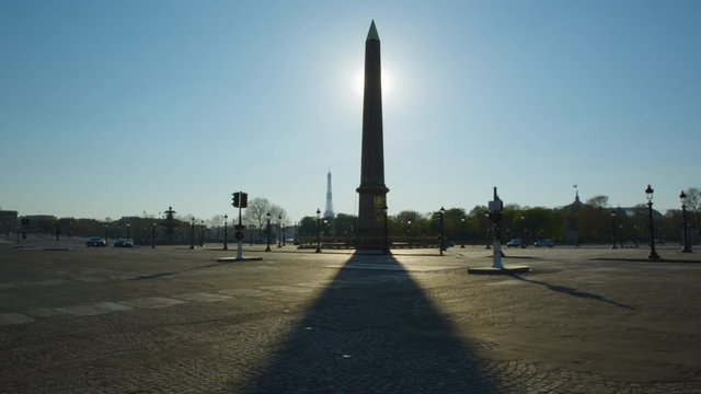 Concorde Place Obelisk Paris Coronavirus Confinement Landmark Lockdown Sunset Vide Empty