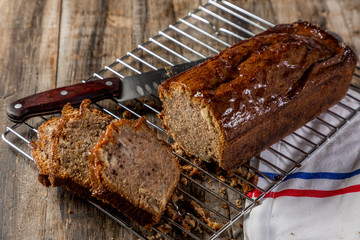 homemade pudding cut ready to eat