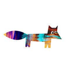 Children illustration of cute fox - 344598138