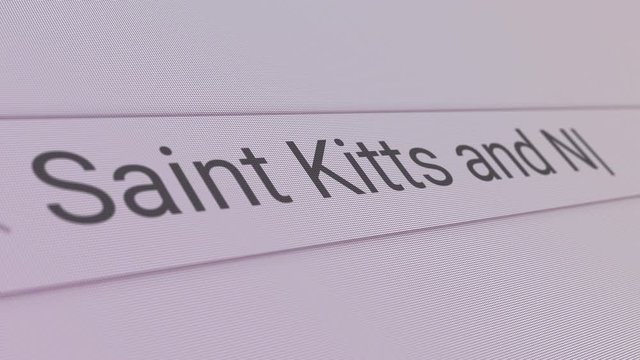 Saint Kitts and Nevis Search Bar Close Up Single Line Typing Text Box Layout Web Database Browser Engine Concept