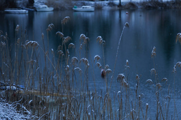 winter lake in italy 