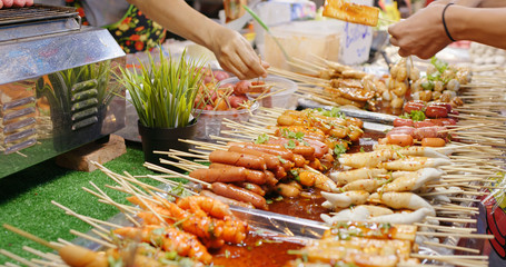 Skewer in thailand street market