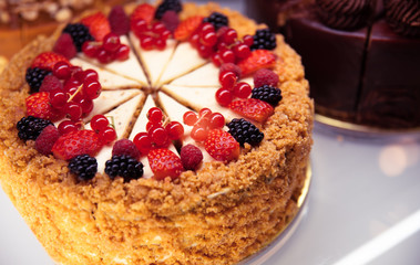 delicious homemade forest fruit cake