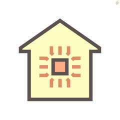 Smart home and micro chip technology vector icon design.