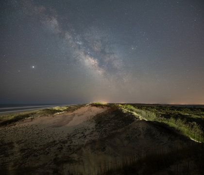 Milky Way Galaxy Sand Dunes in Back Bay National Wildlife Refuge
