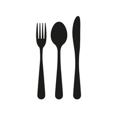 Icon of a spoon, fork, or knife on a white background. Simple vector illustration