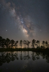 Milky Way Galaxy Reflections at Mackay Island Wildlife Refuge in North Carolina